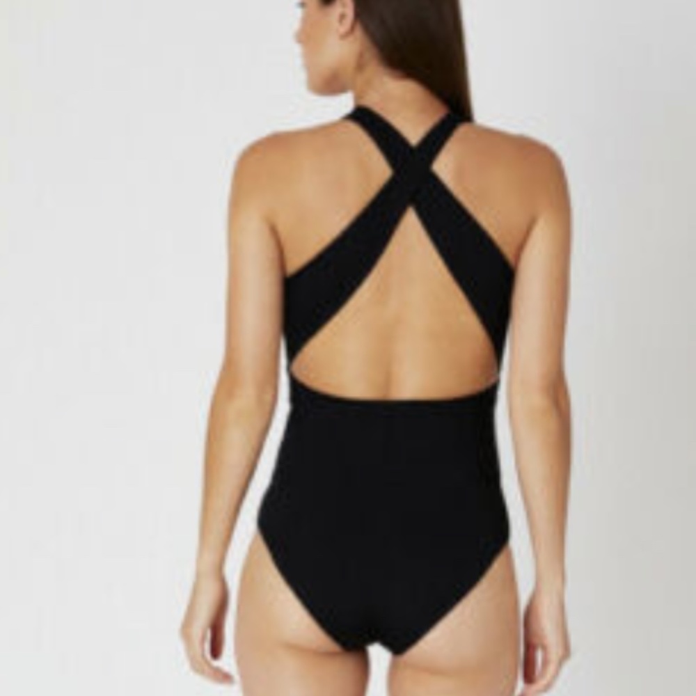 Onia Nicole Ribbed Black One Piece Swimsuit XS - Picture 5 of 6